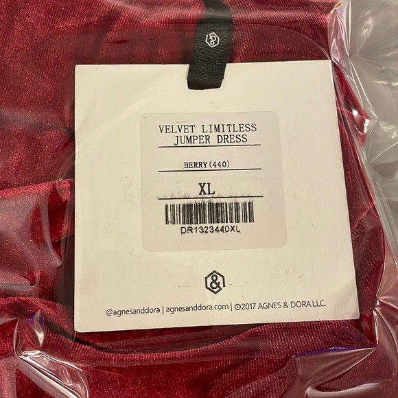 Agnes & Dora Velvet Limitless Jumper Dress Berry XL NWT - Picture 4 of 6